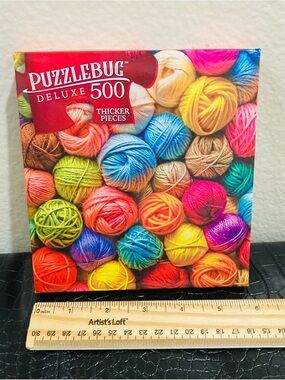 NWT Puzzlebug Deluxe 500-Piece Jigsaw Puzzle - Colorful Yarn Balls